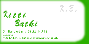 kitti batki business card